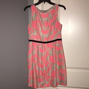 Loft: pink, cream, and black dress